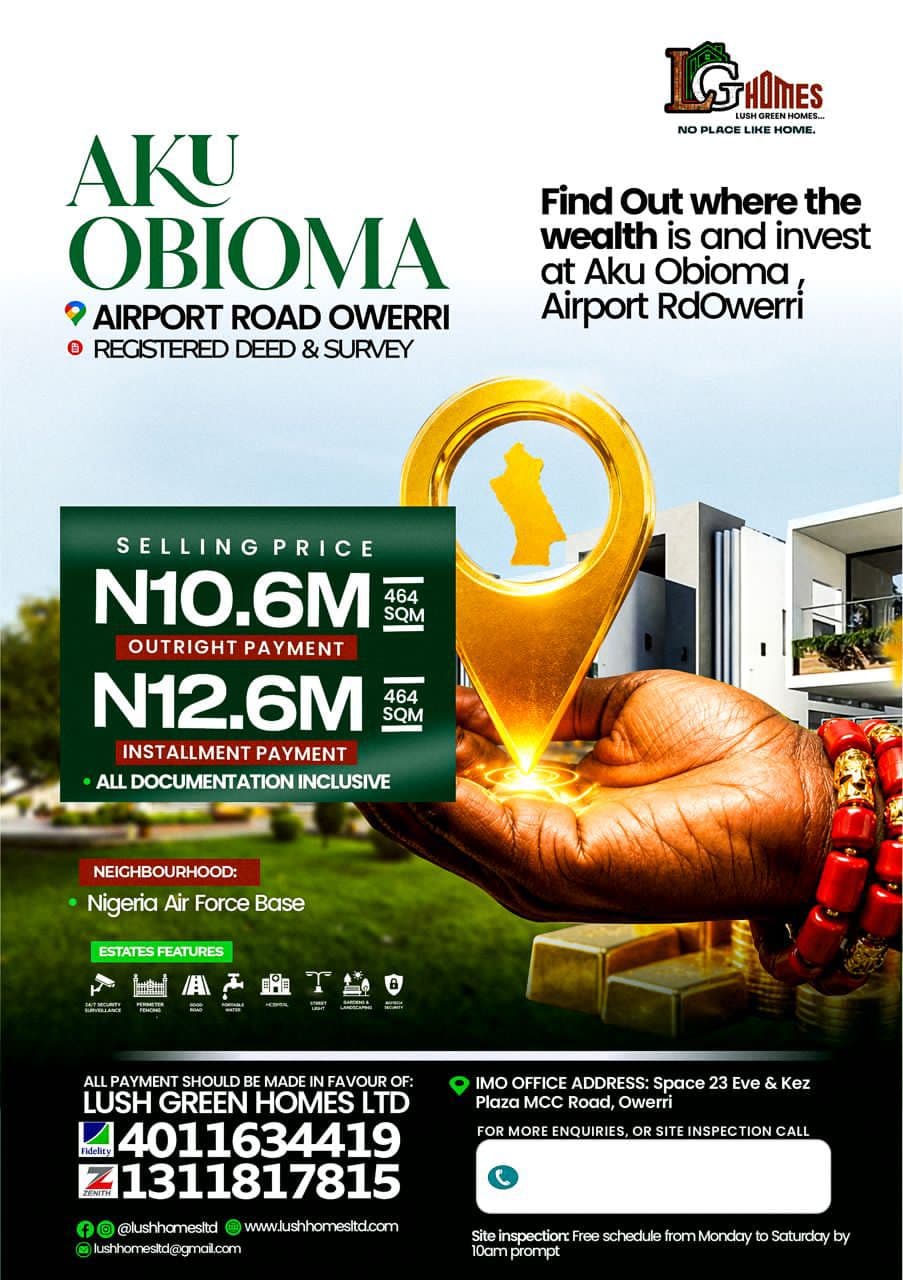 Aku Obioma Owerri property flyer